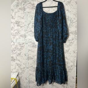 Just...Taylor Long Sleeve Dress in Blue and Black Sz XL EUC
12